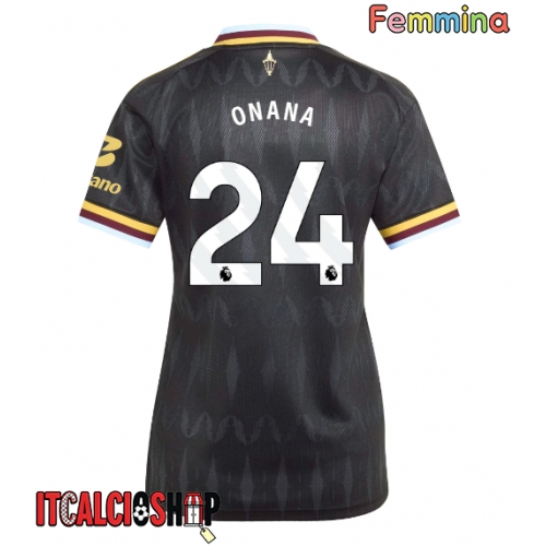 Aston Villa Amadou Onana #24 Seconda Maglia Femmina 2026-27 Manica Corta